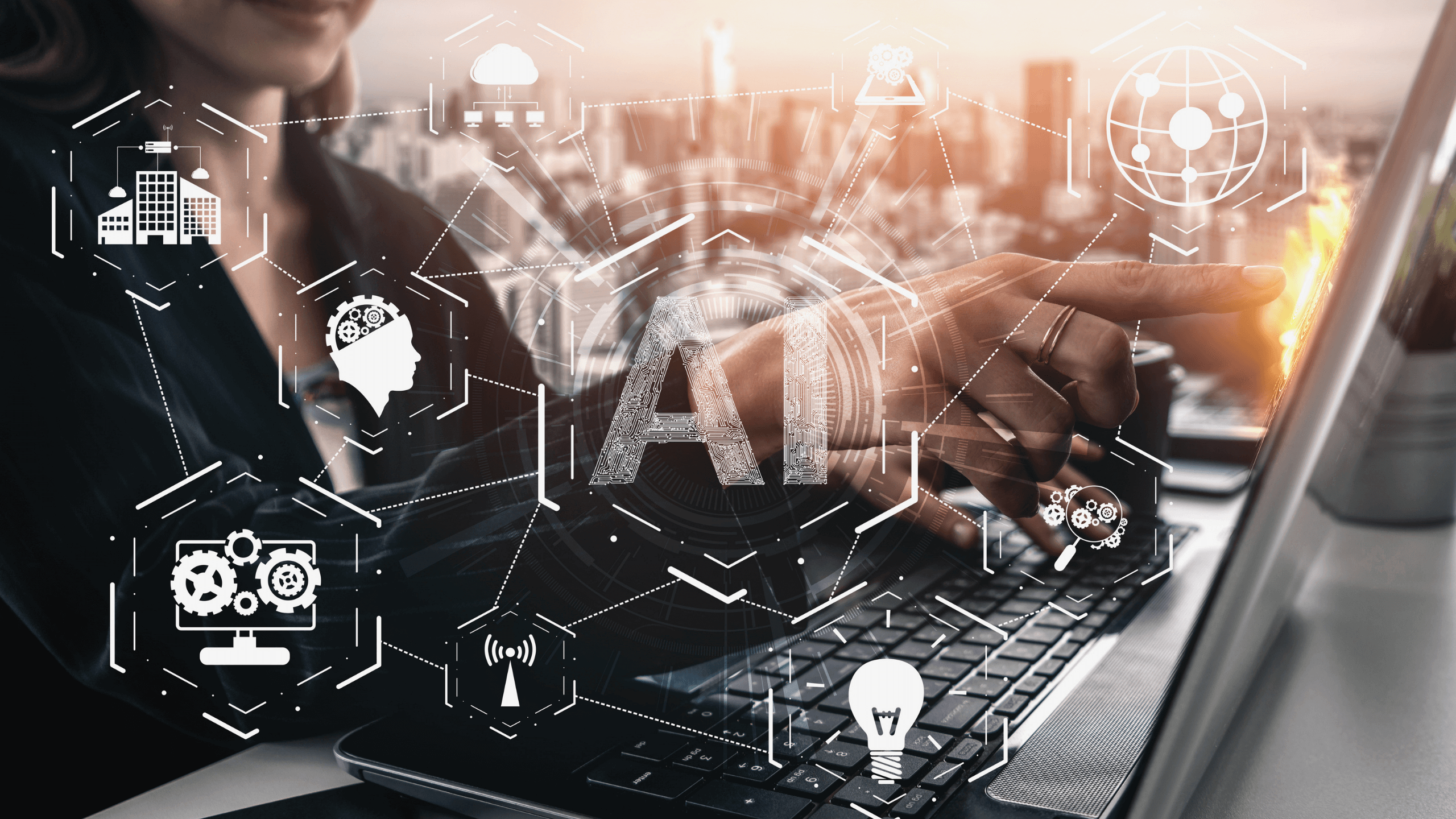 Concept image representing the combination of human creativity and artificial intelligence.