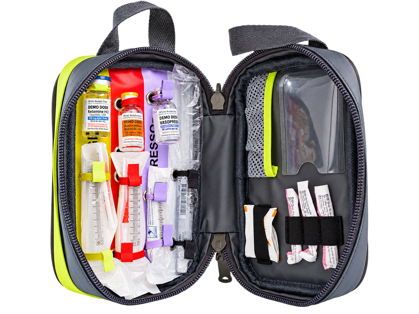 CRASH Rx with demonstration vials and preparation items